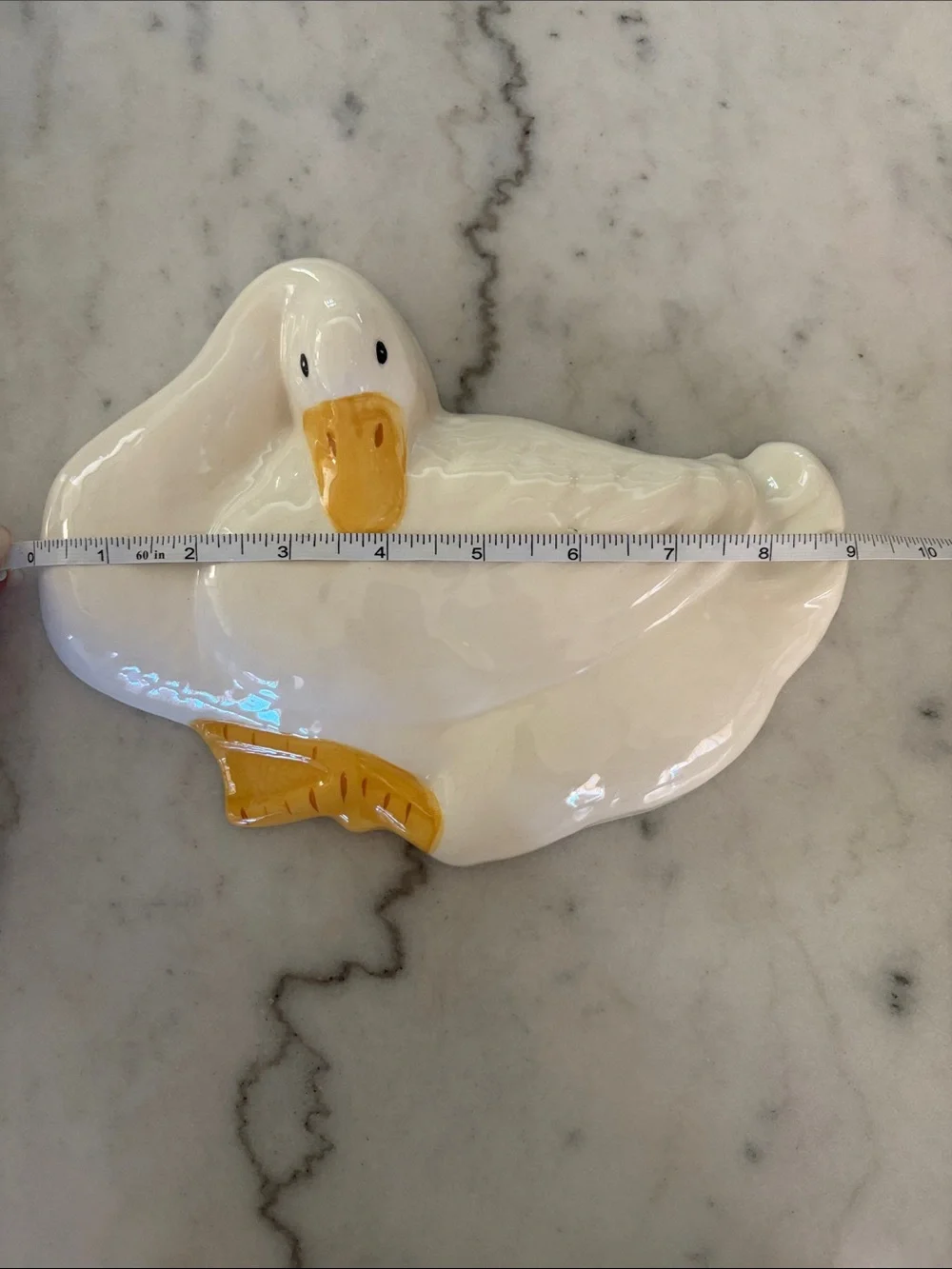 White Ceramic Duck Accent Wall Hanging